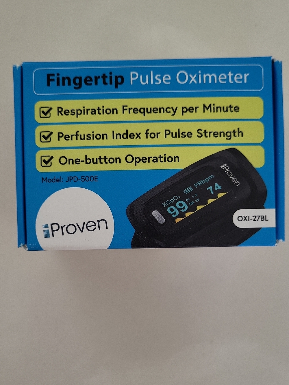 iProven Fingertip Pulse Oximeter OXI-27BL NEW First Aid